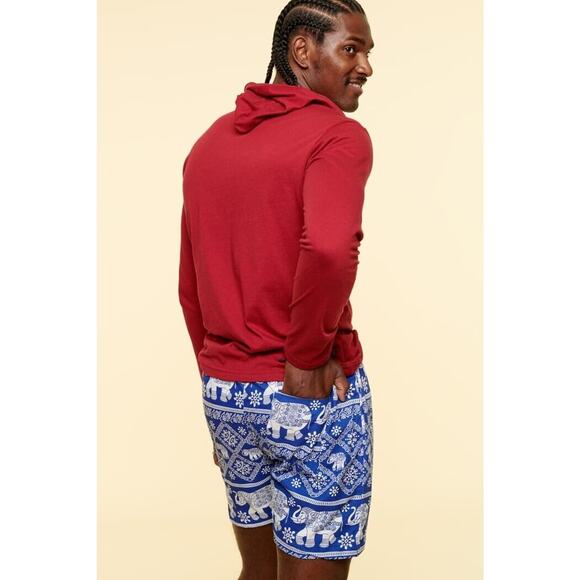Earthbound Trading Co Mens Shorts Sz S Blue House Elephant Drawstring - Picture 3 of 8